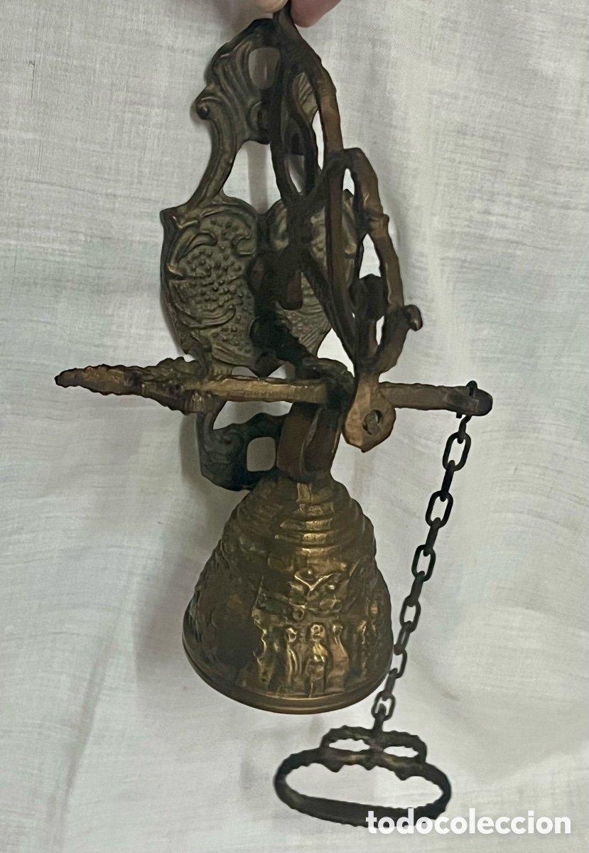 Antig&uuml;edades: TIMBRE DE MONASTERIO DE BRONCE DEL SIGLO XIX - Foto 2