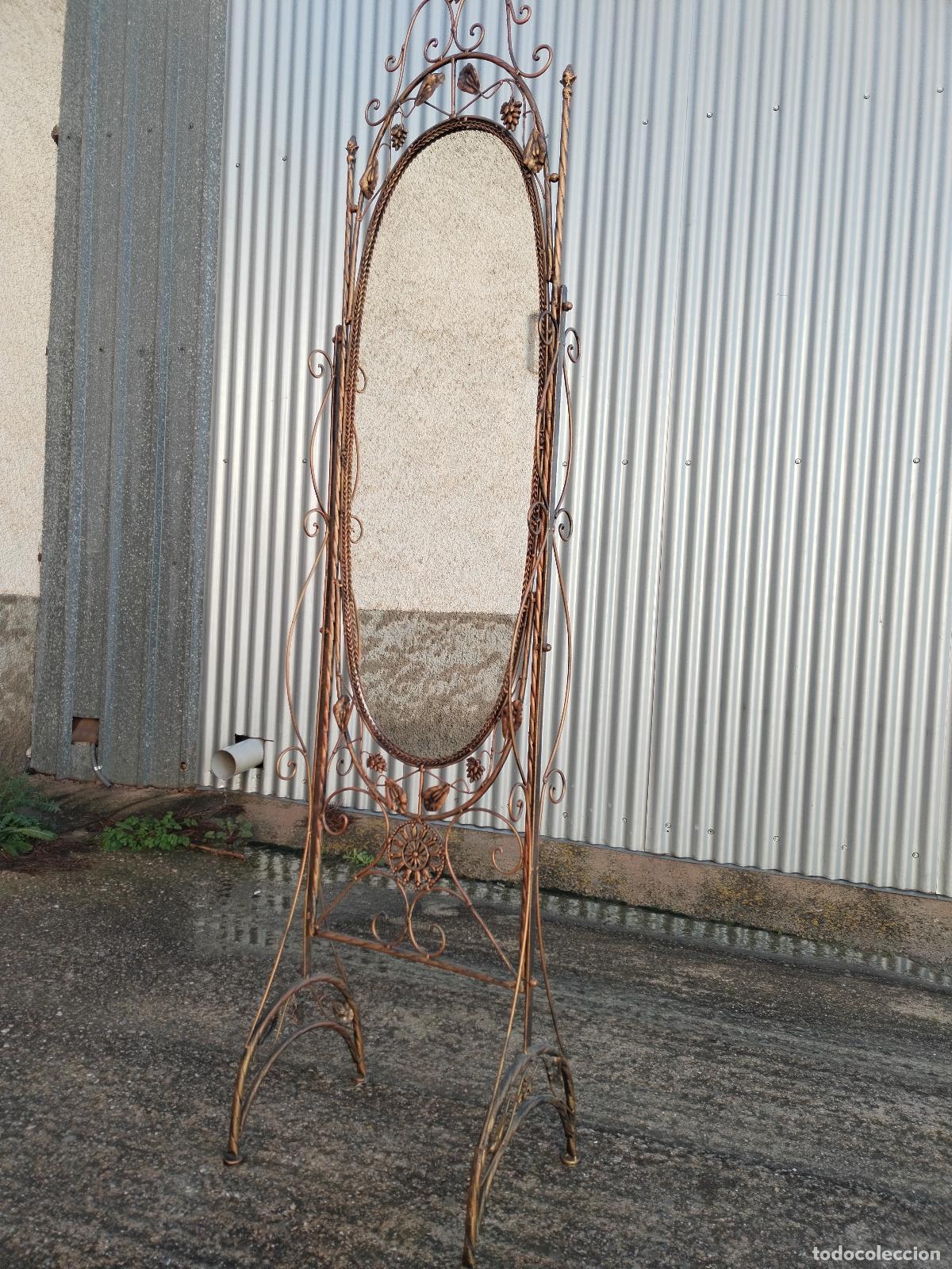 Antig&uuml;edades: espejo de pie en hierro de forja - Foto 7