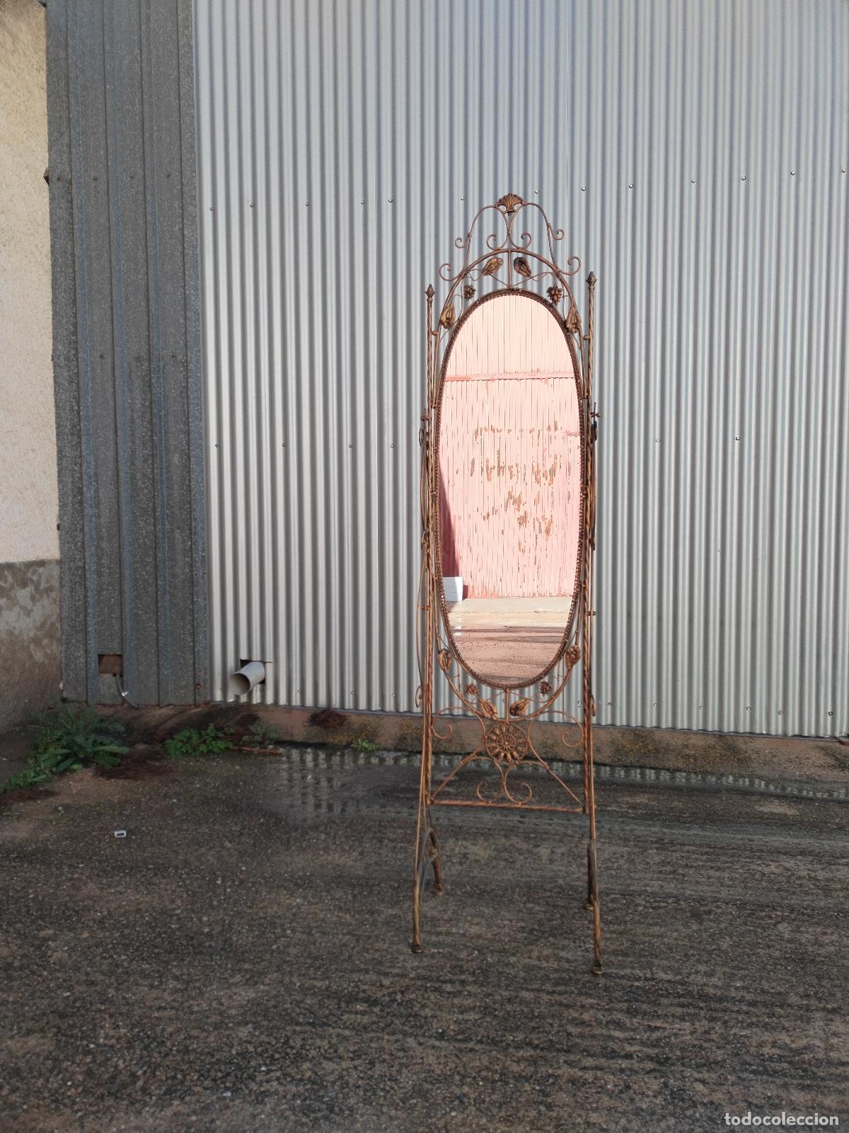 Antig&uuml;edades: espejo de pie en hierro de forja - Foto 8