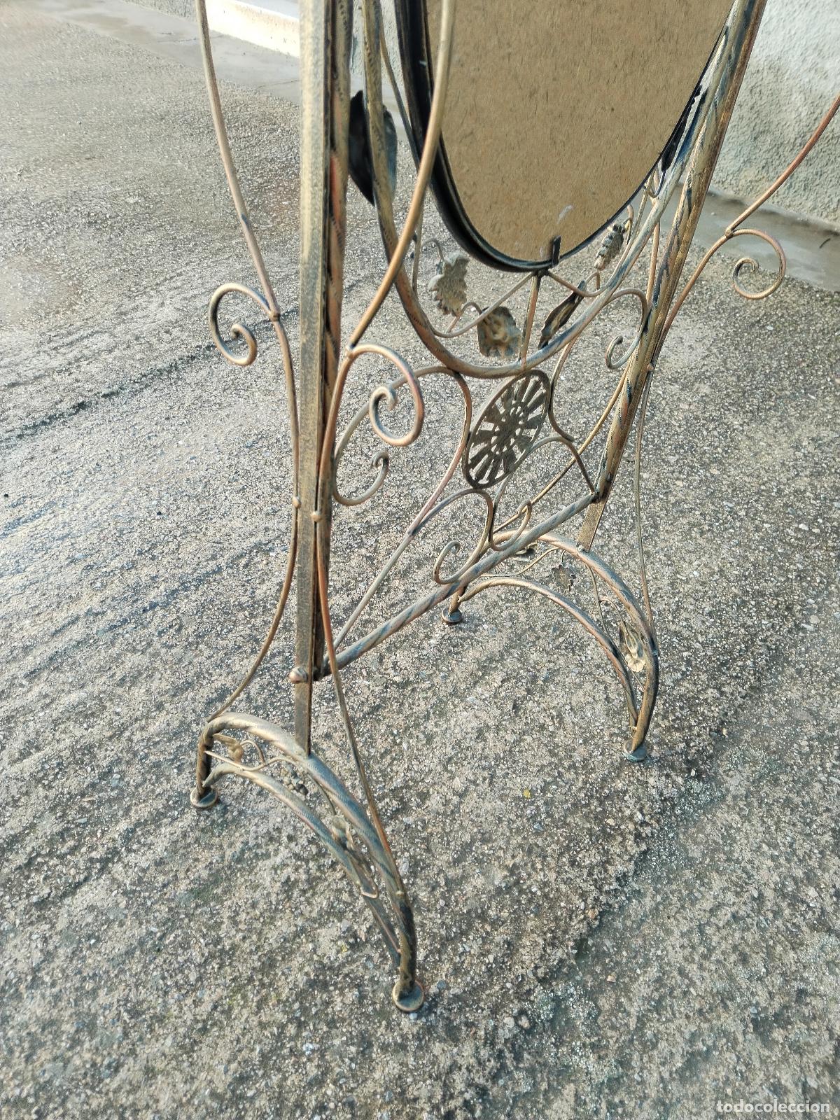 Antig&uuml;edades: espejo de pie en hierro de forja - Foto 11
