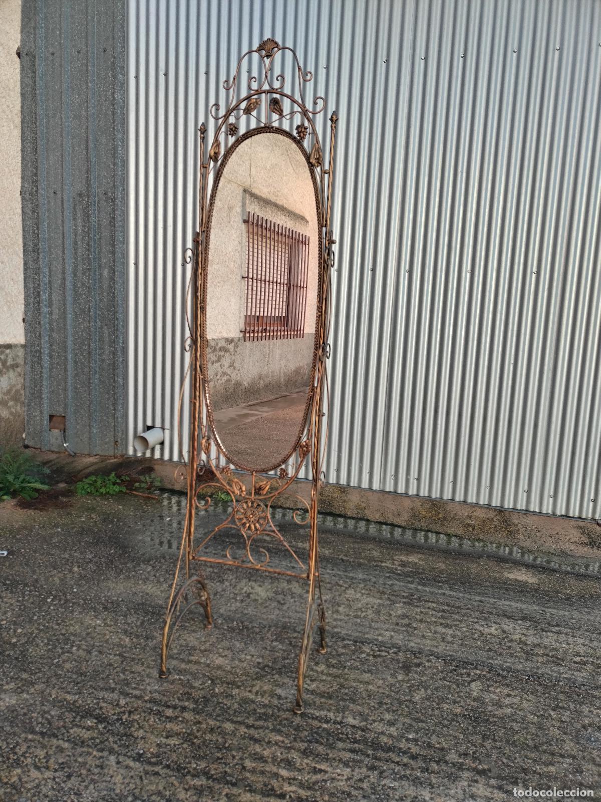 Antig&uuml;edades: espejo de pie en hierro de forja - Foto 12