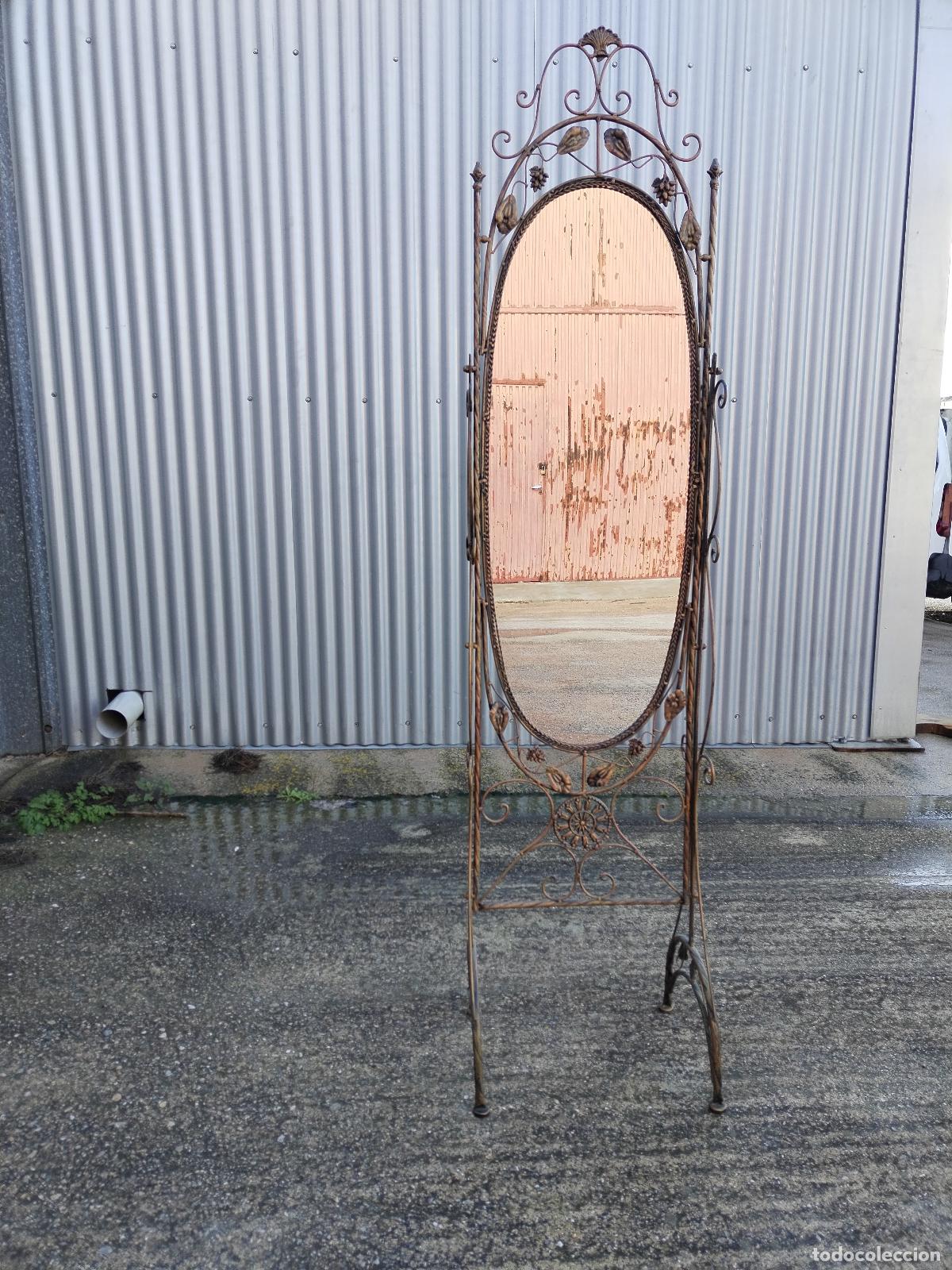 Antig&uuml;edades: espejo de pie en hierro de forja - Foto 1