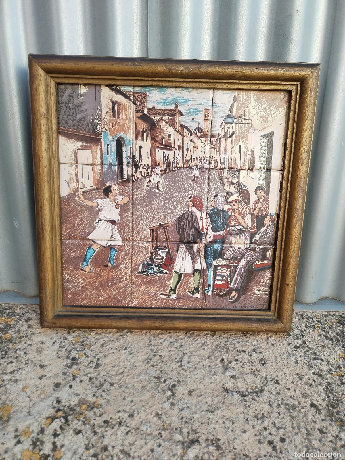 Antig&uuml;edades: cuadro de azulejos joc de pilota - Foto 5