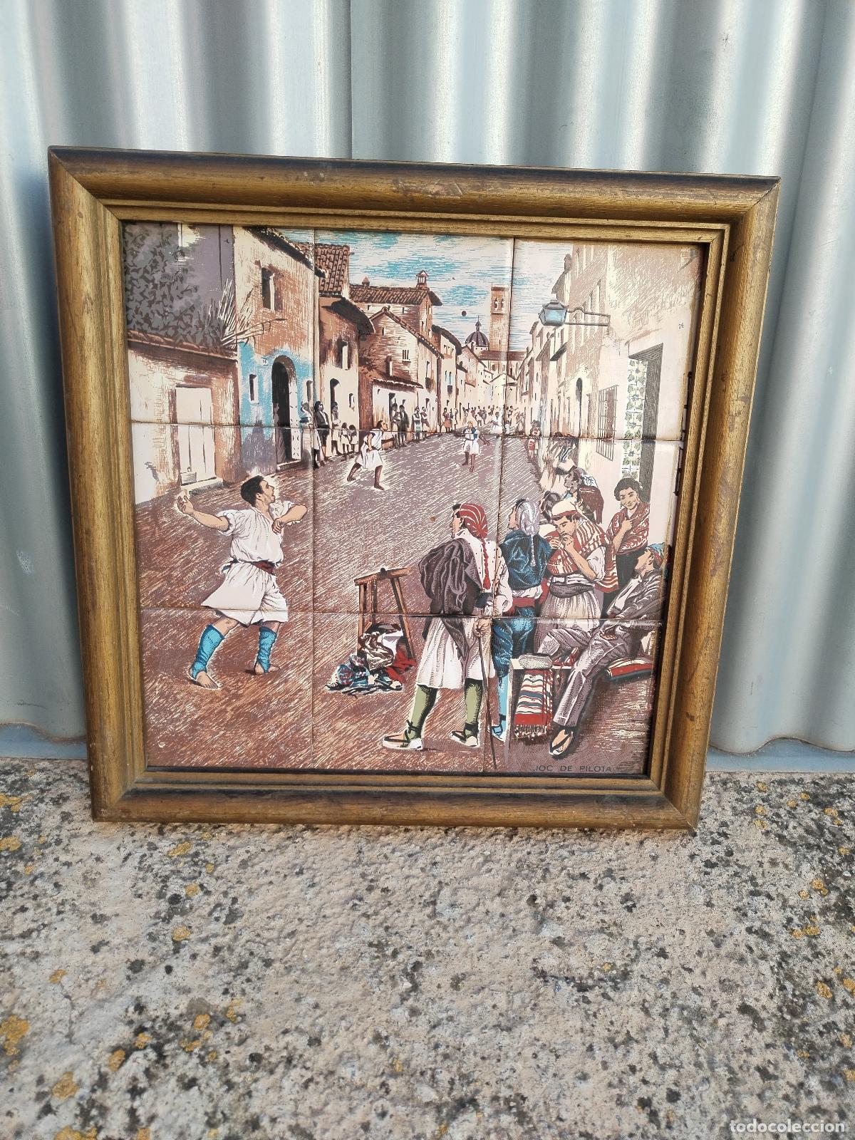 Antig&uuml;edades: cuadro de azulejos joc de pilota - Foto 1
