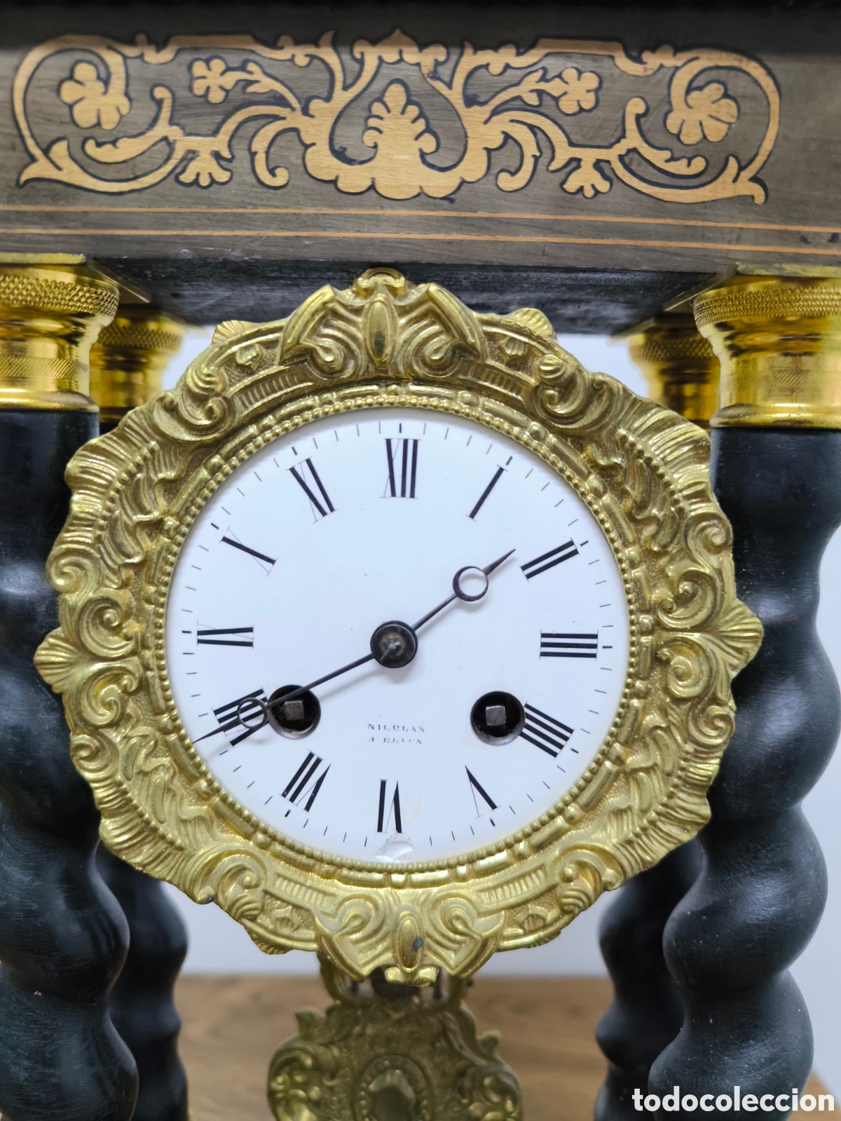 Antig&uuml;edades: RELOJ P&Eacute;NDULO SIGLO XIX FUNCIONANDO - Foto 2
