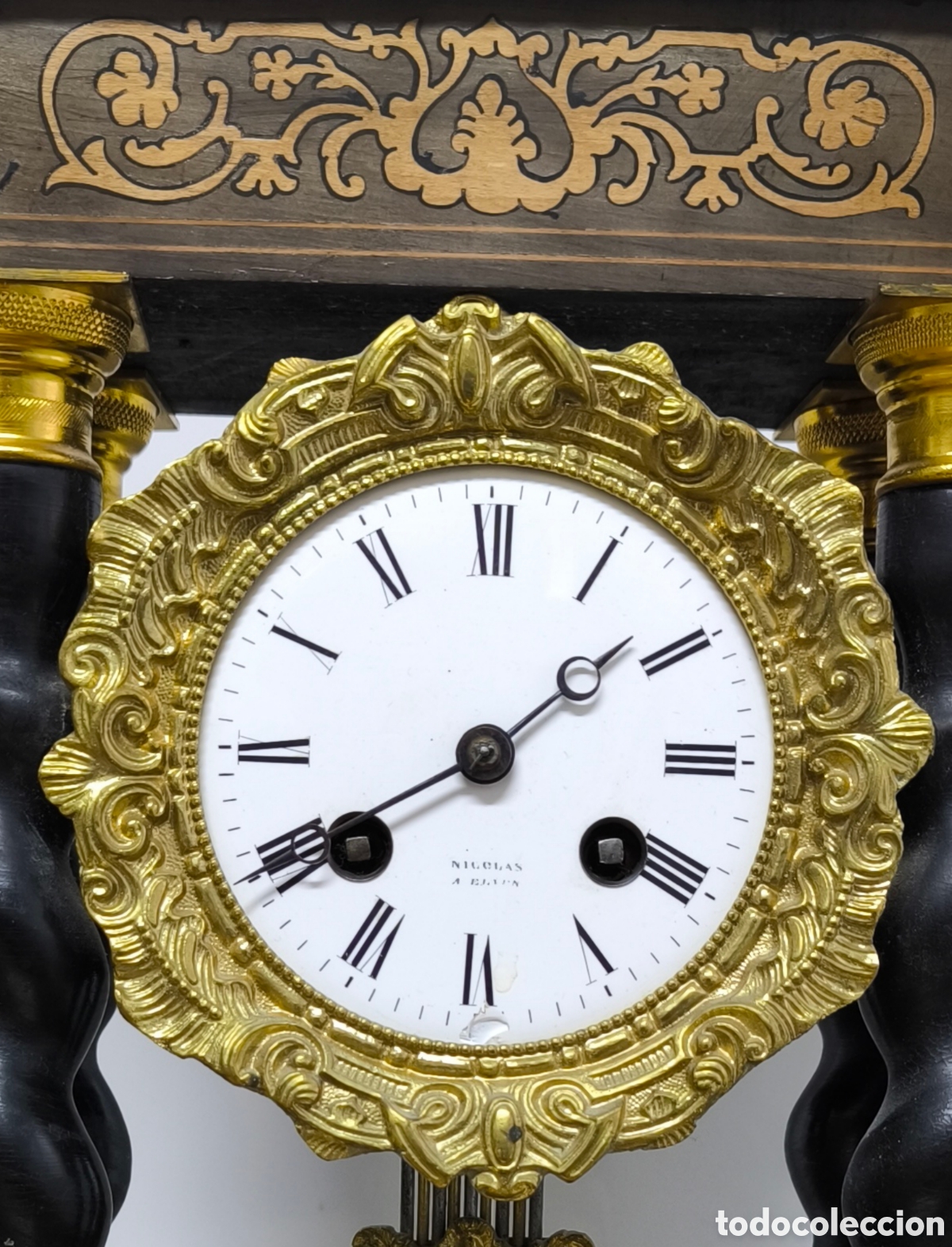 Antig&uuml;edades: RELOJ P&Eacute;NDULO SIGLO XIX FUNCIONANDO - Foto 3