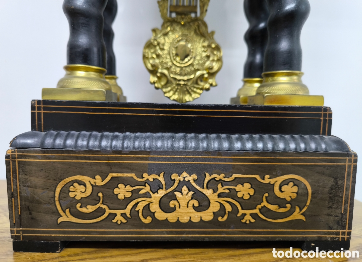 Antig&uuml;edades: RELOJ P&Eacute;NDULO SIGLO XIX FUNCIONANDO - Foto 4