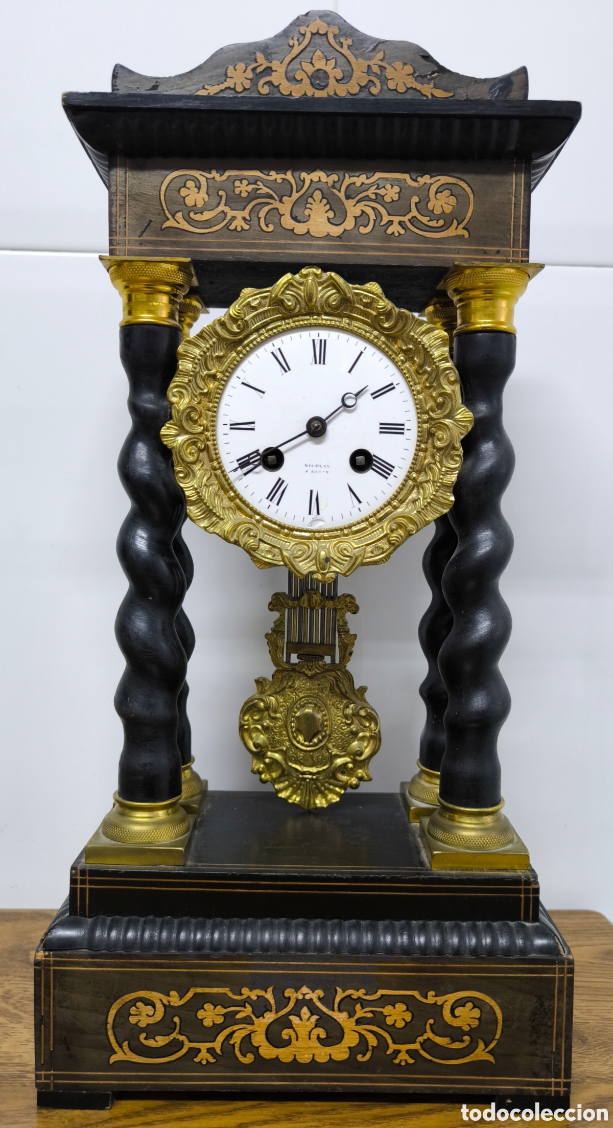 Antig&uuml;edades: RELOJ P&Eacute;NDULO SIGLO XIX FUNCIONANDO - Foto 13