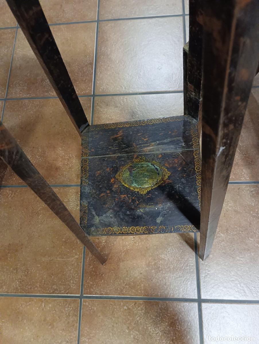 Antig&uuml;edades: PEDESTAL ANTIGUO DE MADERA PINTADO - Foto 3