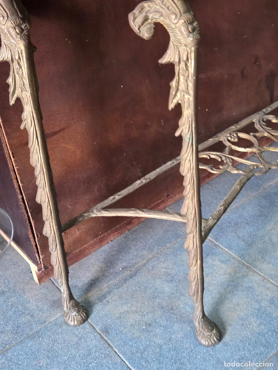 Antig&uuml;edades: consola de bronce y marmol - Foto 3