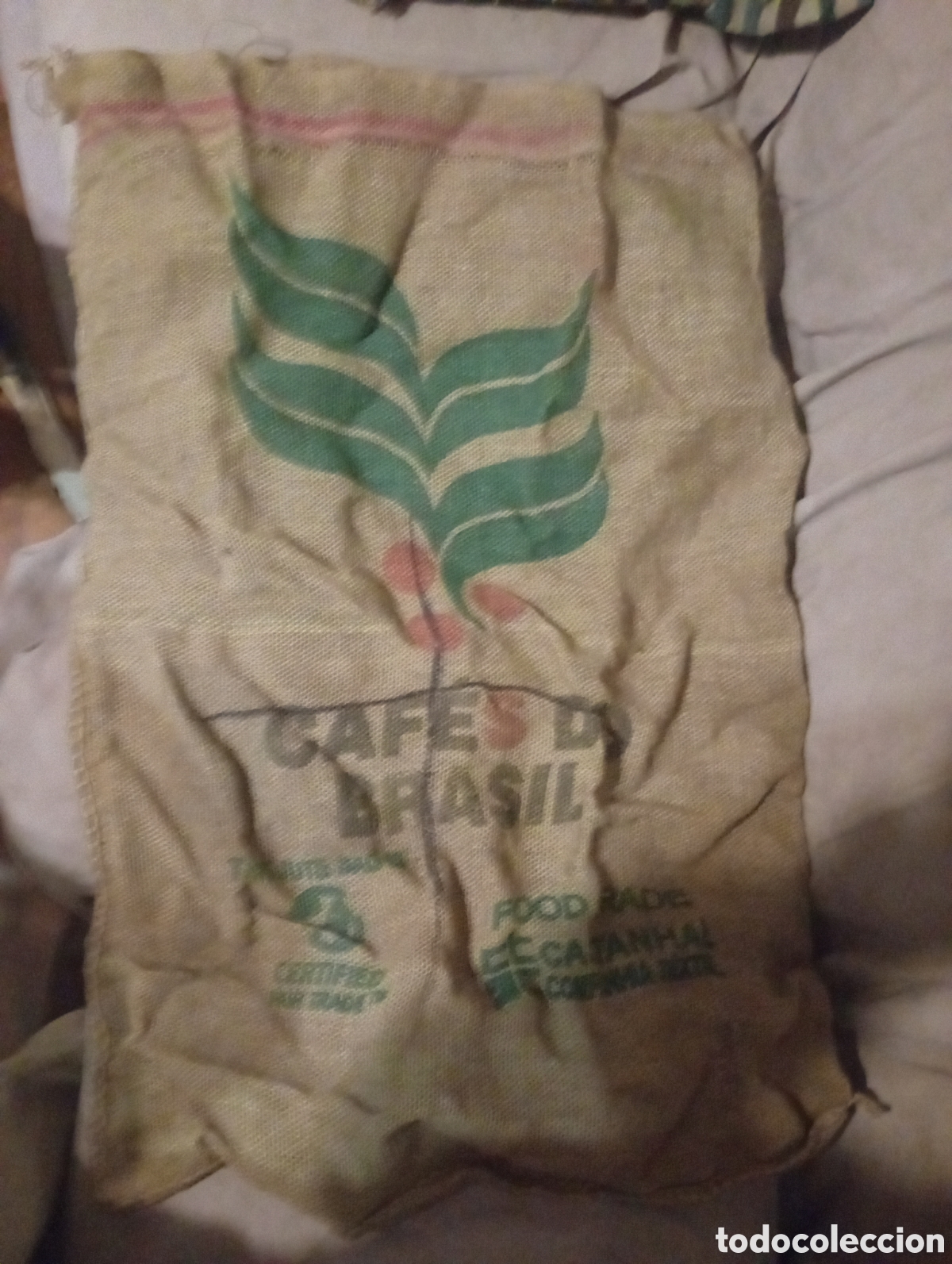 Antig&uuml;edades: Saco de yute de caf&eacute; de Brasil 85x55 - Foto 1