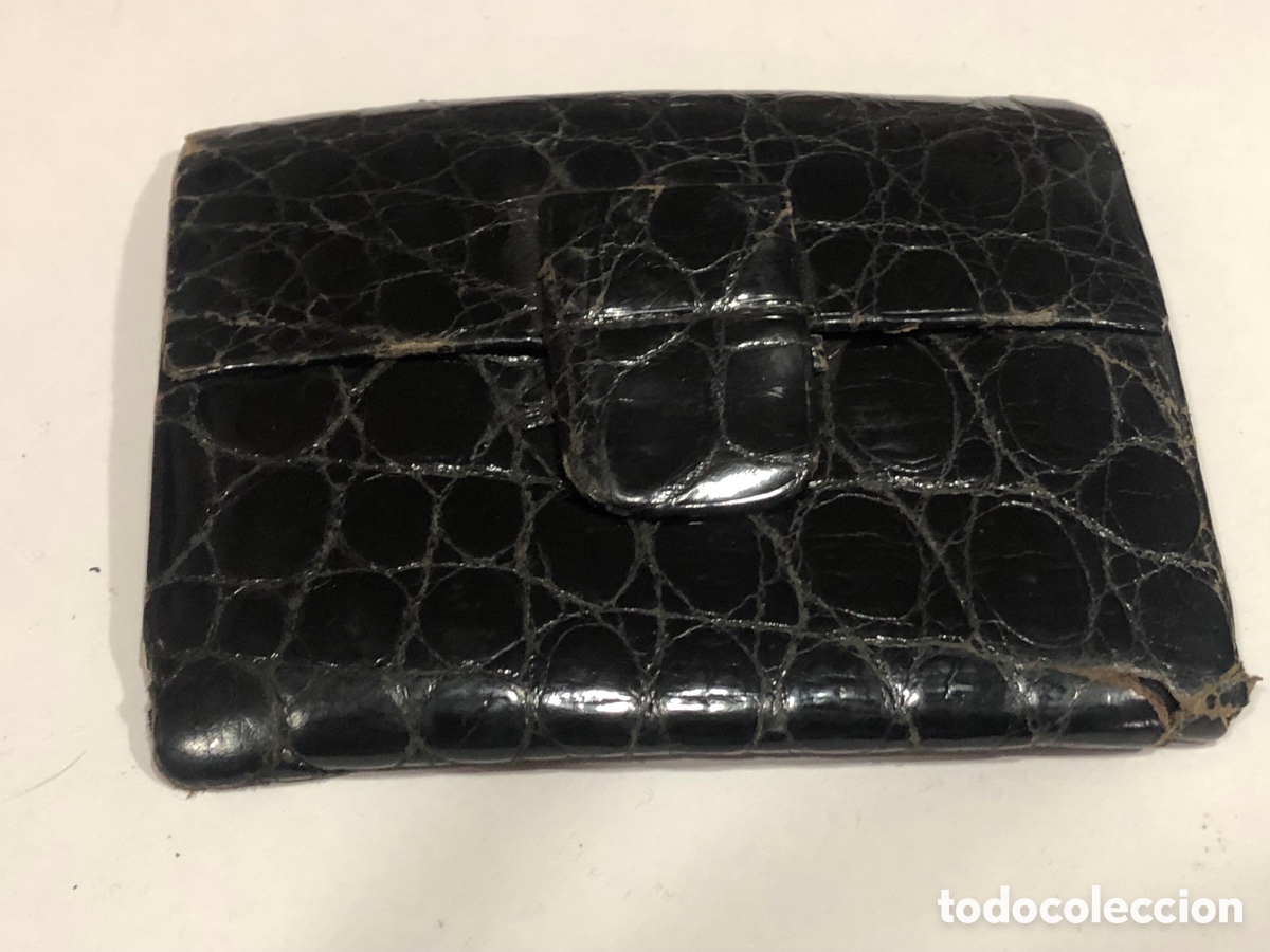 Antig&uuml;edades: Antigua cartera de piel - Foto 1