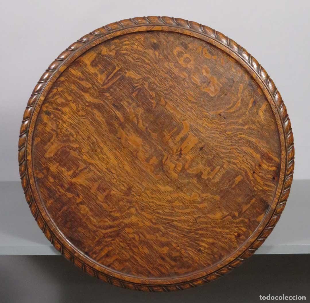 Antig&uuml;edades: MESA AUXILIAR. ROBLE. SIGLO XIX - Foto 9