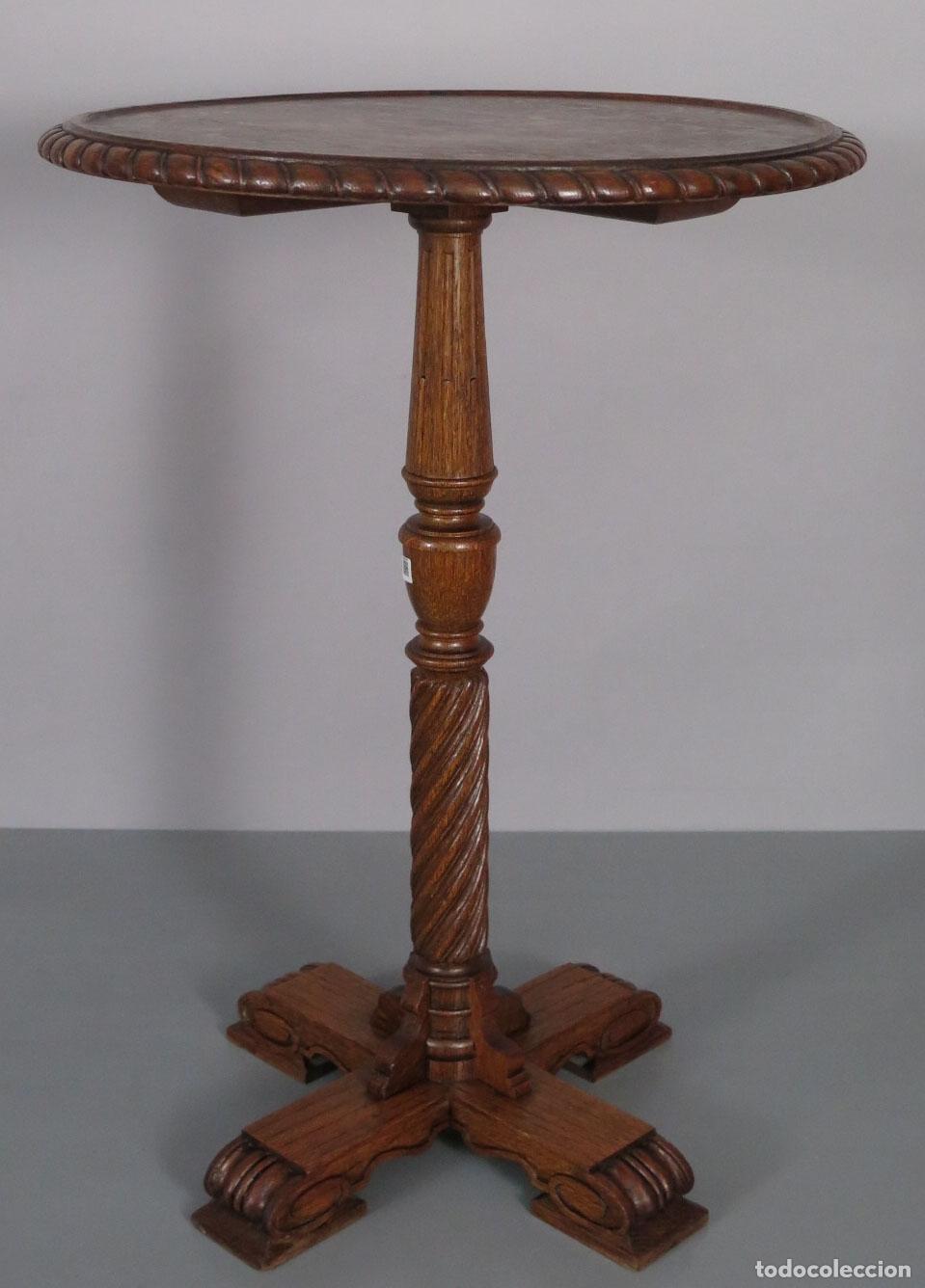 Antig&uuml;edades: MESA AUXILIAR. ROBLE. SIGLO XIX - Foto 11