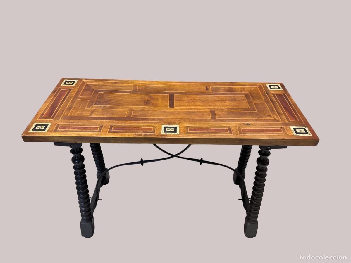 Antig&uuml;edades: MESA DE BARGUE&Ntilde;O CON TARACEA - Foto 1