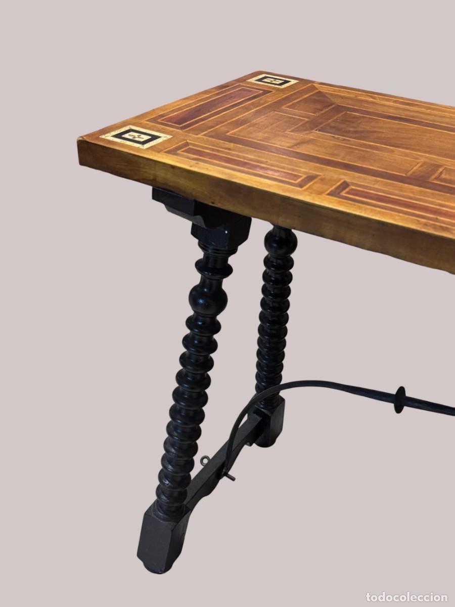 Antig&uuml;edades: MESA DE BARGUE&Ntilde;O CON TARACEA - Foto 3