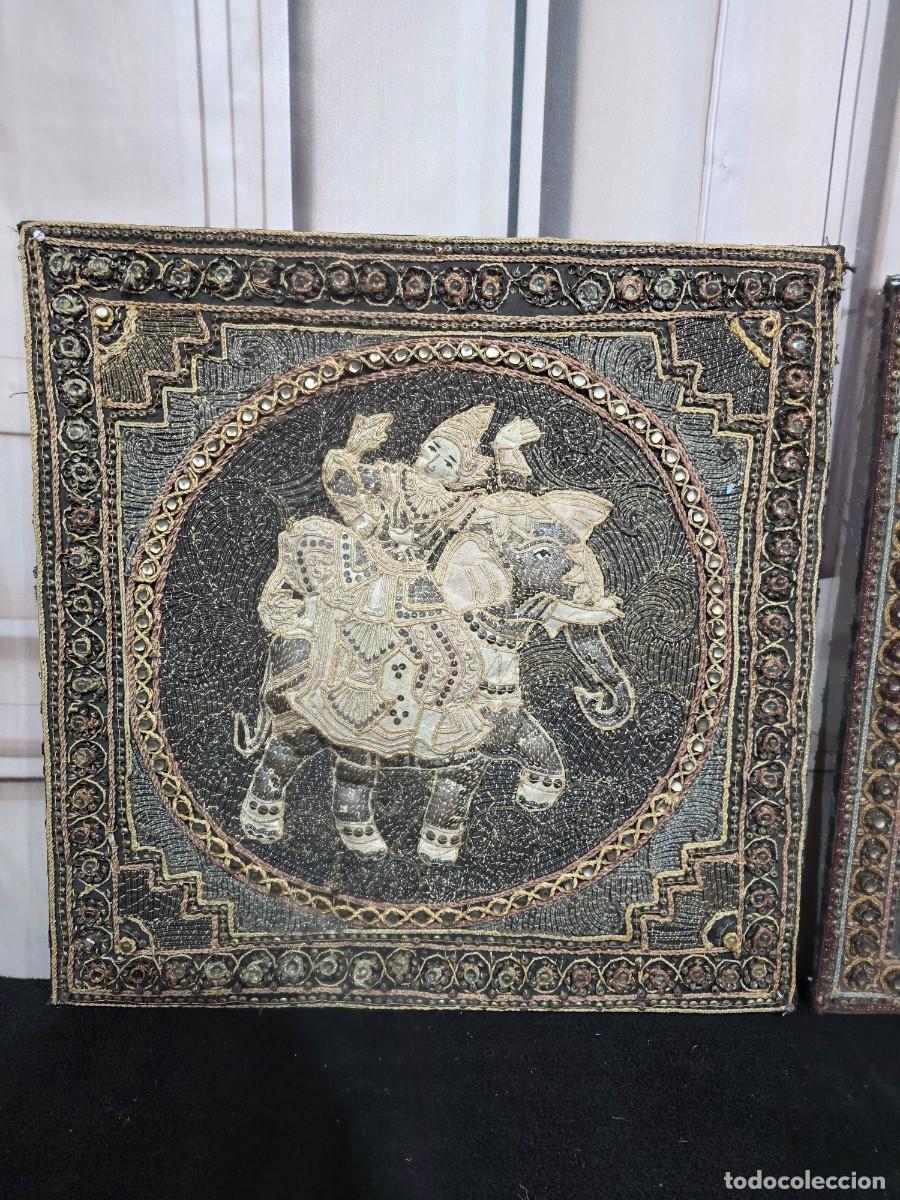 Antig&uuml;edades: Pareja de tapices birmanos - Foto 2