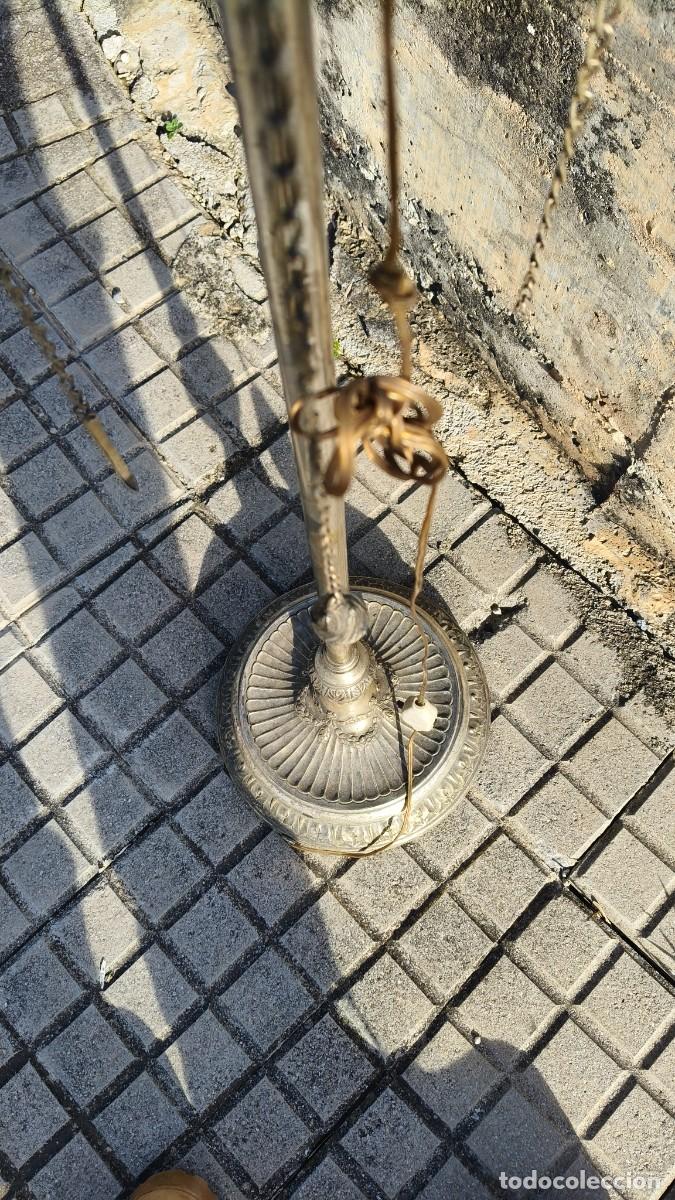 Antig&uuml;edades: Lampe 1930 bronze argent&eacute; d epoque - Foto 2