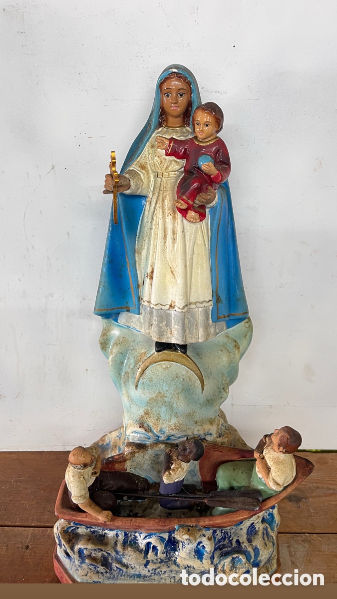 Antig&uuml;edades: Virgen del Carmen / Virgen del Mar 44cms - Foto 5