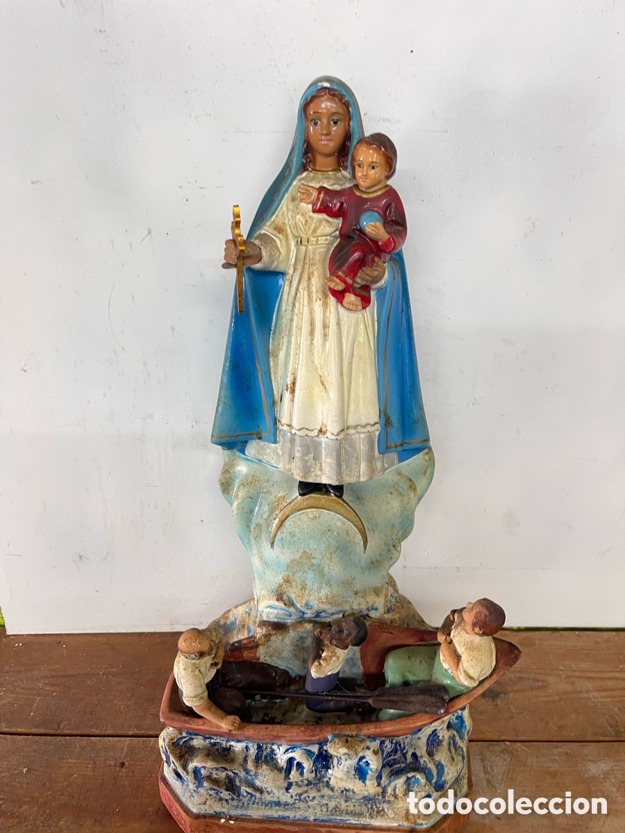 Antig&uuml;edades: Virgen del Carmen / Virgen del Mar 44cms - Foto 7