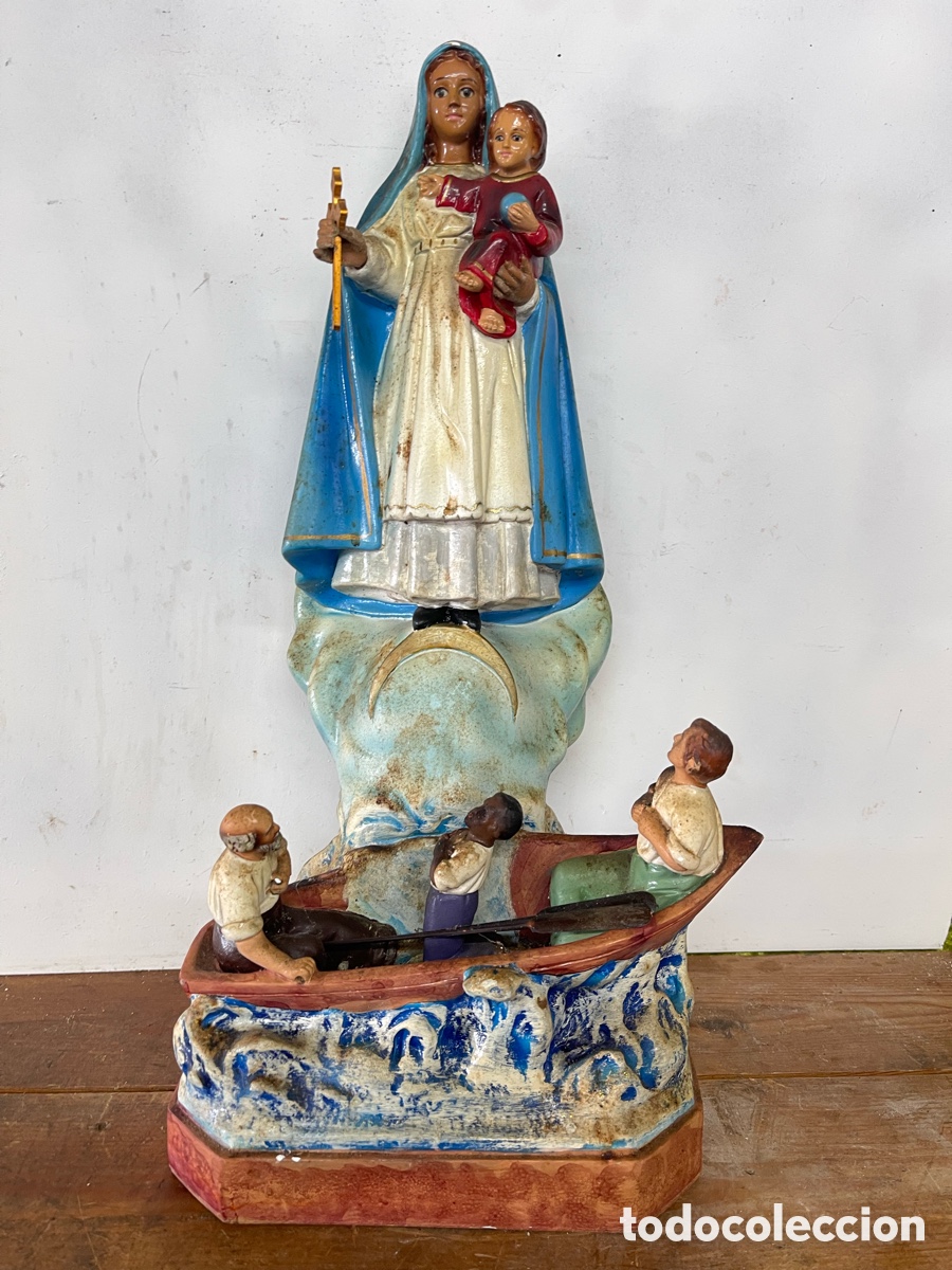 Antig&uuml;edades: Virgen del Carmen / Virgen del Mar 44cms - Foto 1