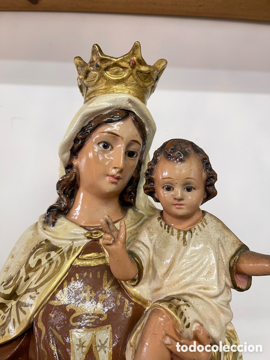 Antig&uuml;edades: Virgen del Carme en buen estado 65cms - Foto 2