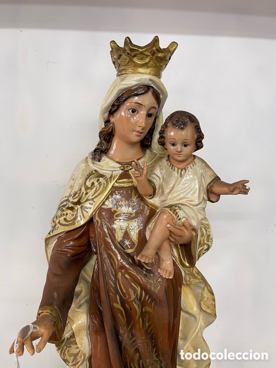 Antig&uuml;edades: Virgen del Carme en buen estado 65cms - Foto 3