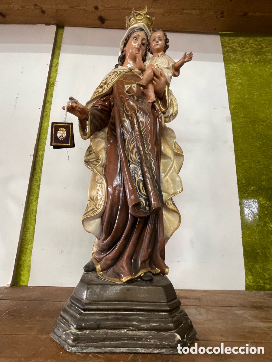 Antig&uuml;edades: Virgen del Carme en buen estado 65cms - Foto 7