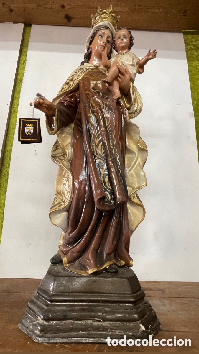 Antig&uuml;edades: Virgen del Carme en buen estado 65cms - Foto 8