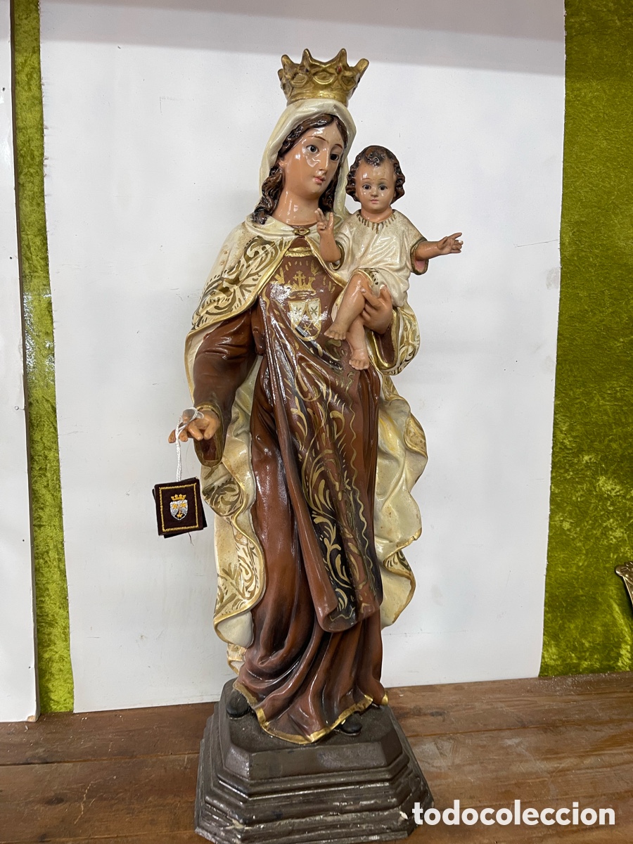 Antig&uuml;edades: Virgen del Carme en buen estado 65cms - Foto 1