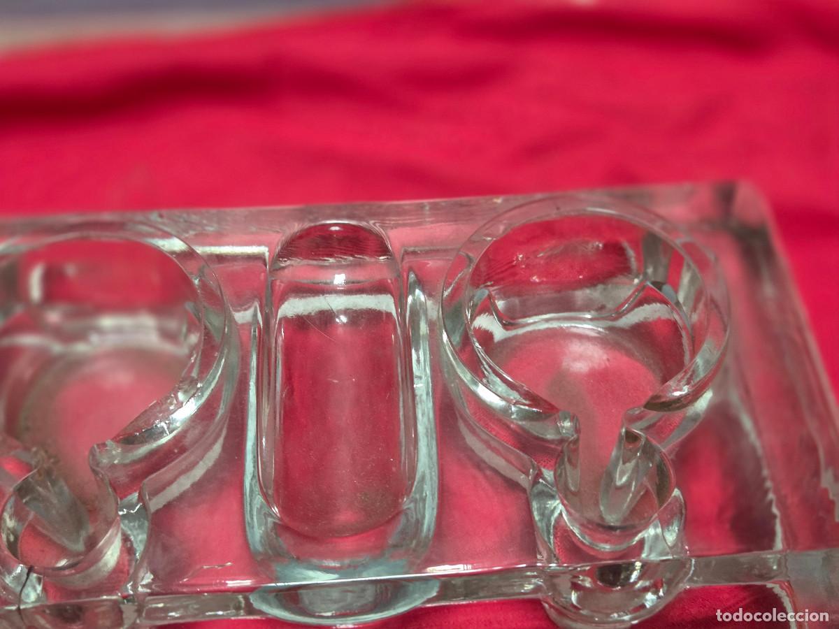 Antig&uuml;edades: tintero vintage de cristal - Foto 2