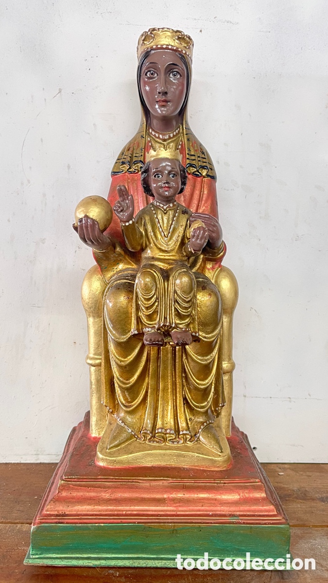 Antig&uuml;edades: Virgen de Montserrat / La moreneta 40cms - Foto 2