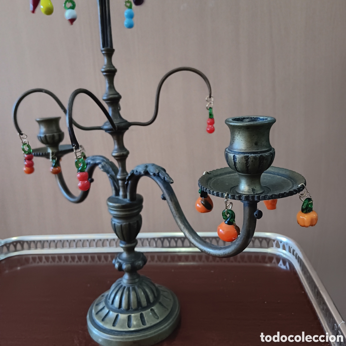 Antig&uuml;edades: Candelabro de bronce - Foto 2