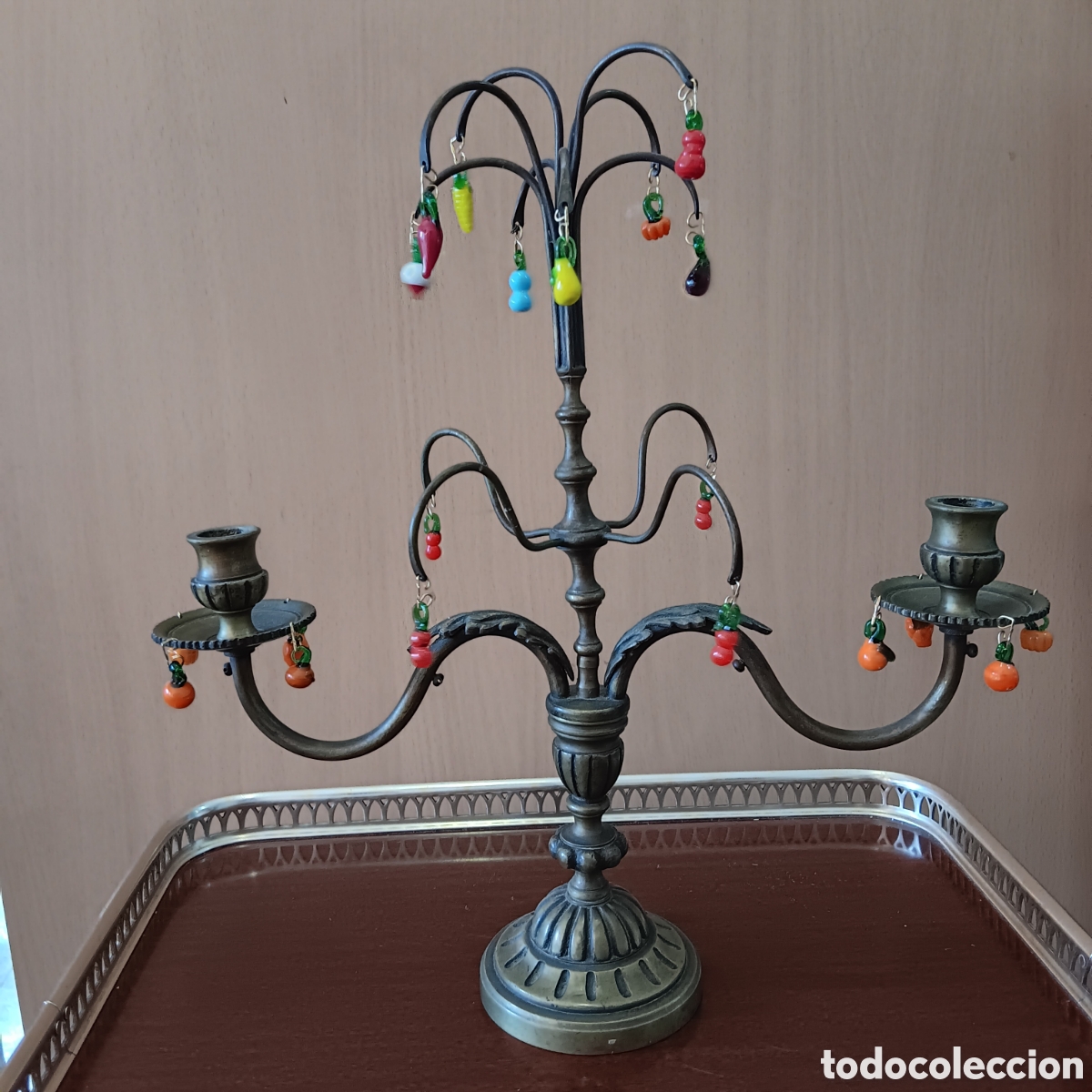 Antig&uuml;edades: Candelabro de bronce - Foto 1