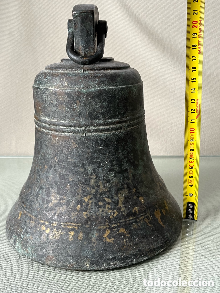 Antig&uuml;edades: Gran Campana de bronce antigua - Foto 8