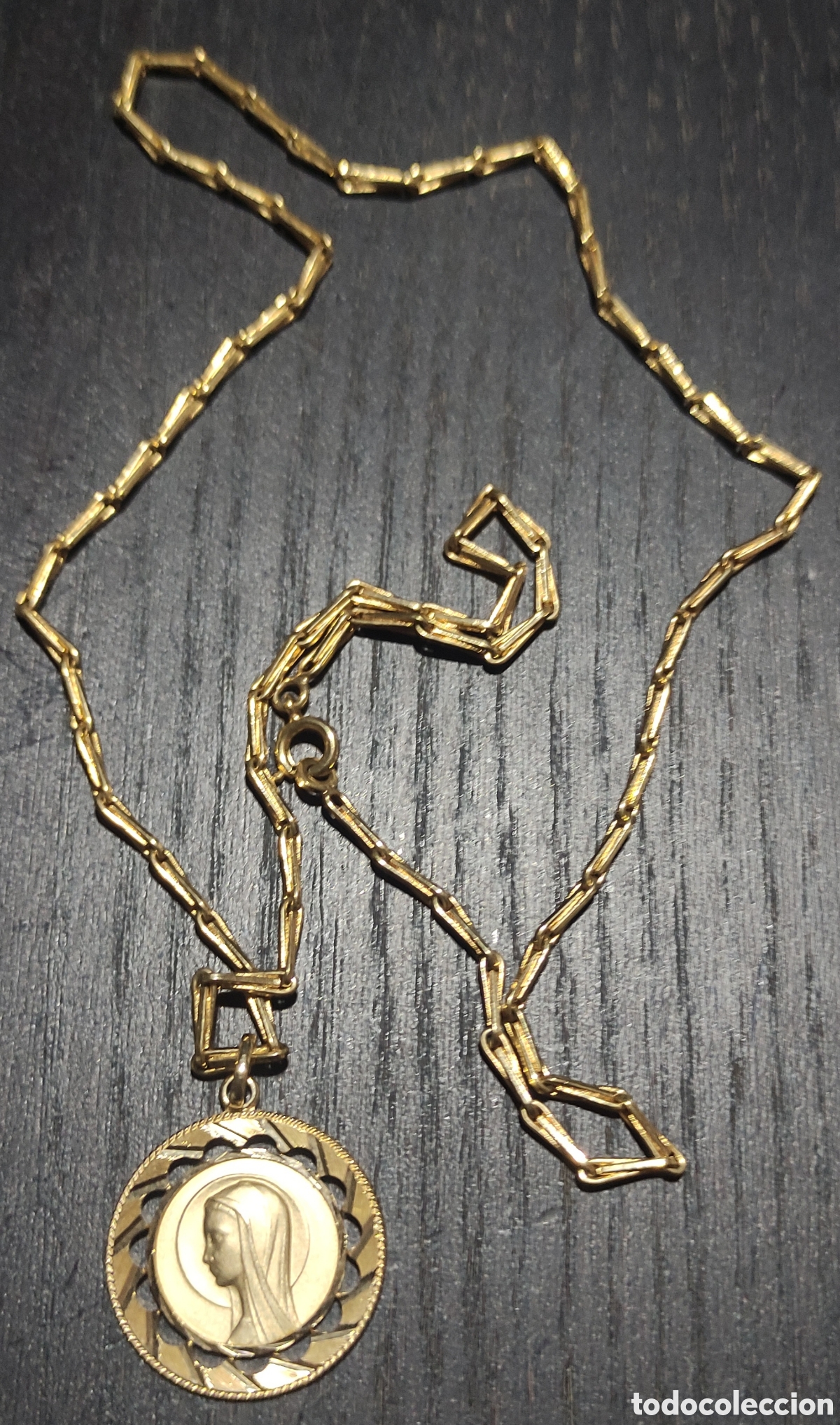 Antig&uuml;edades: Medalla y cadena Virgen L23 - Foto 2