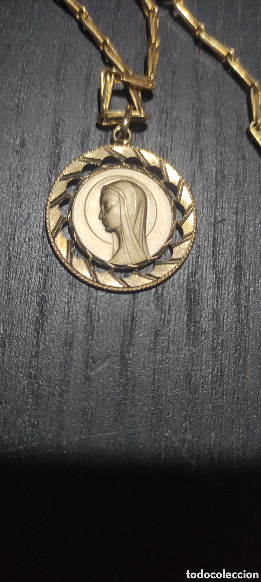Antig&uuml;edades: Medalla y cadena Virgen L23 - Foto 3