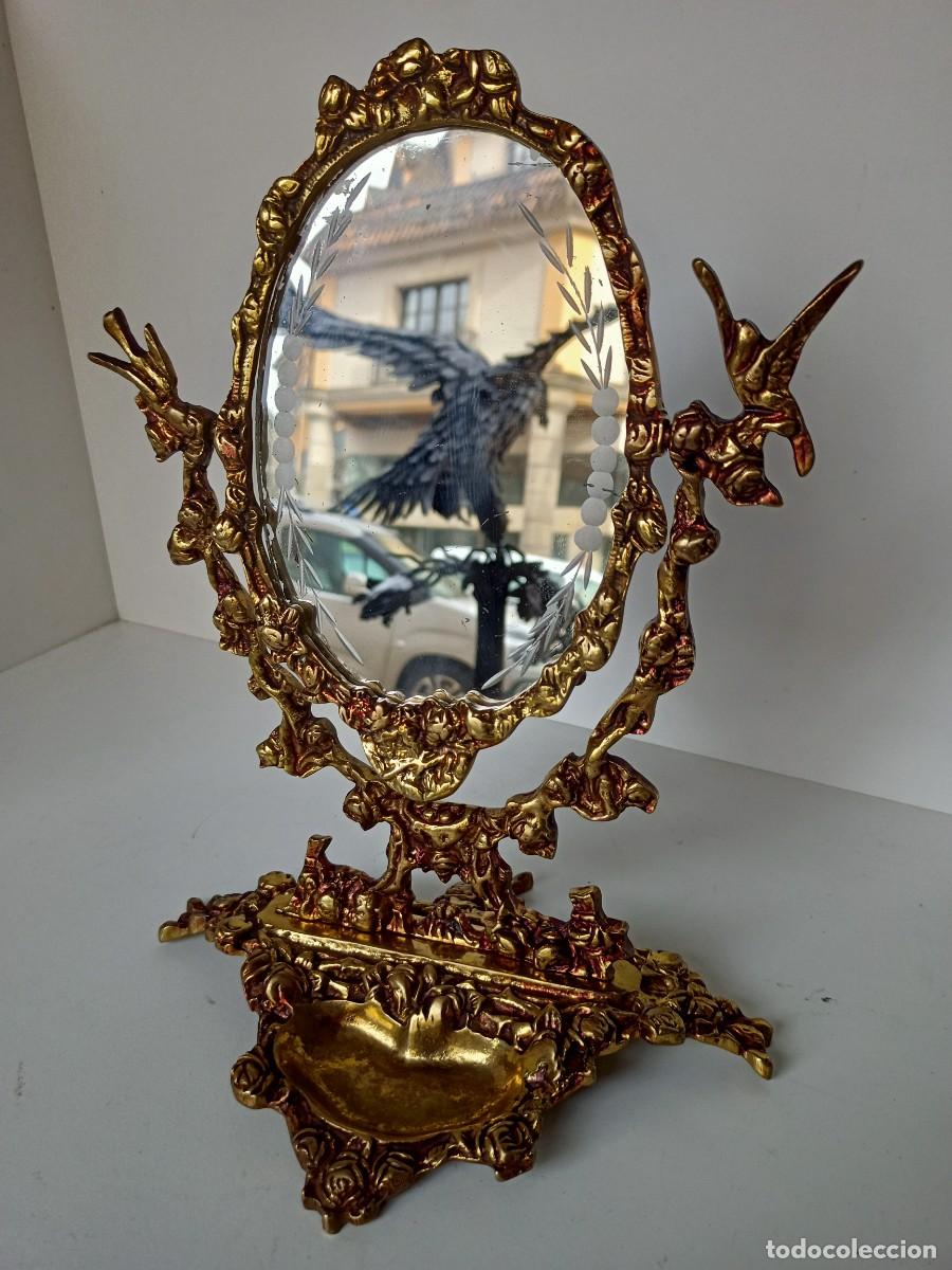 Antig&uuml;edades: Antiguo espejo de bronce - Foto 1