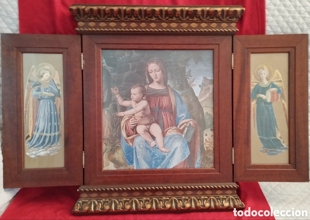 Antig&uuml;edades: Antiguo Tr&iacute;ptico Religioso. - Foto 1