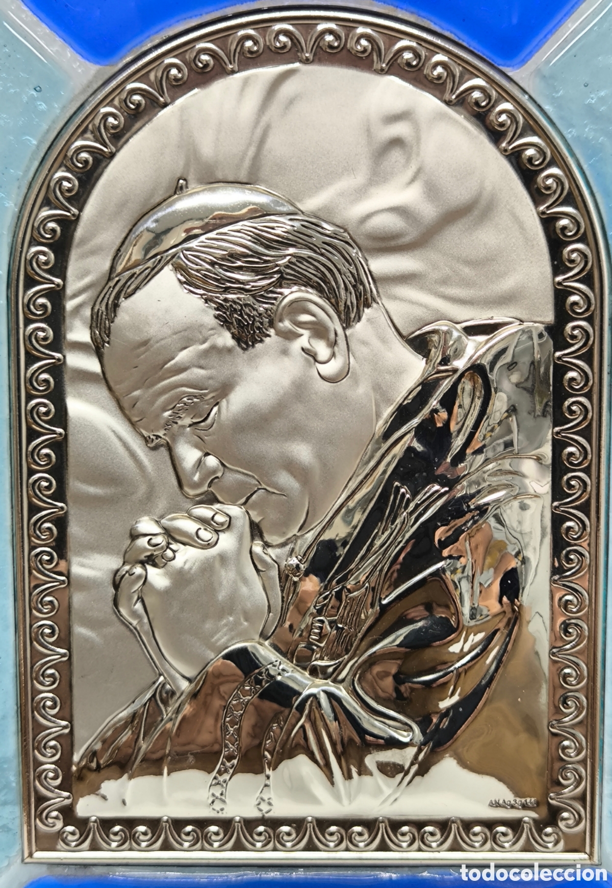 Antig&uuml;edades: JUAN PABLO II EN PLATA Y CRISTAL - Foto 2