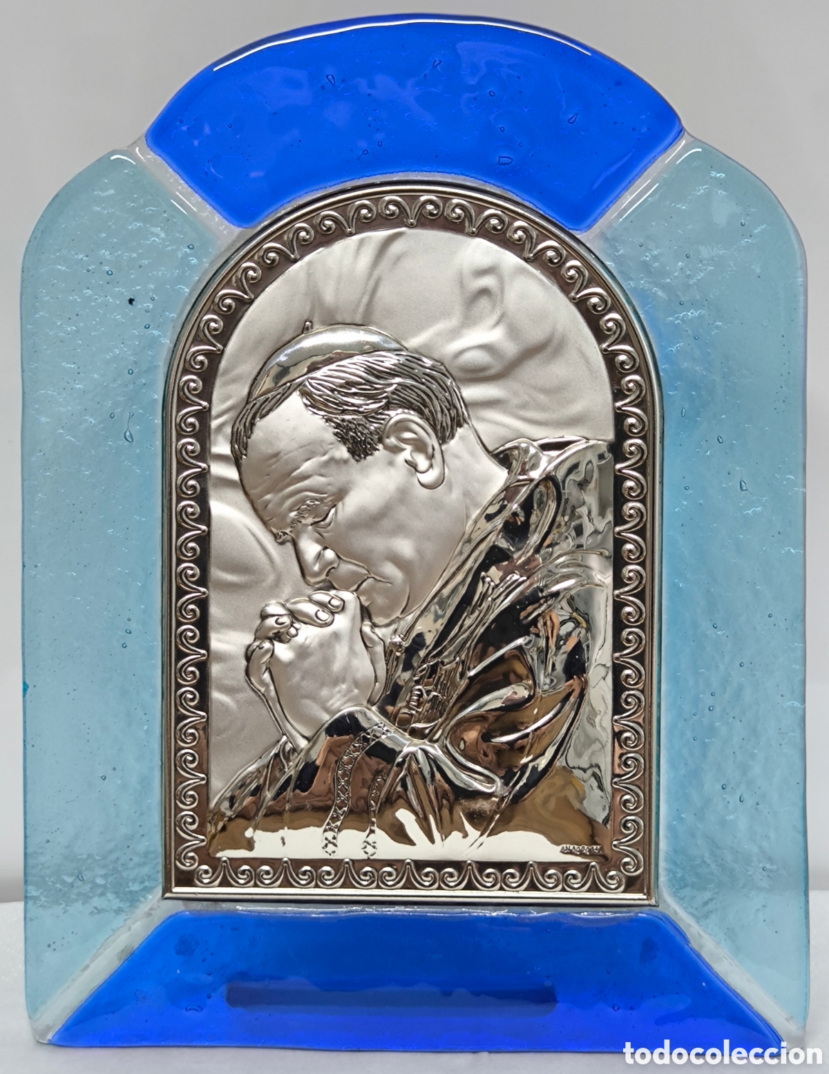 Antig&uuml;edades: JUAN PABLO II EN PLATA Y CRISTAL - Foto 1
