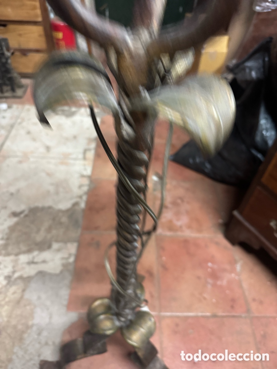Antig&uuml;edades: Preciosa l&aacute;mpara en hierro - Foto 5