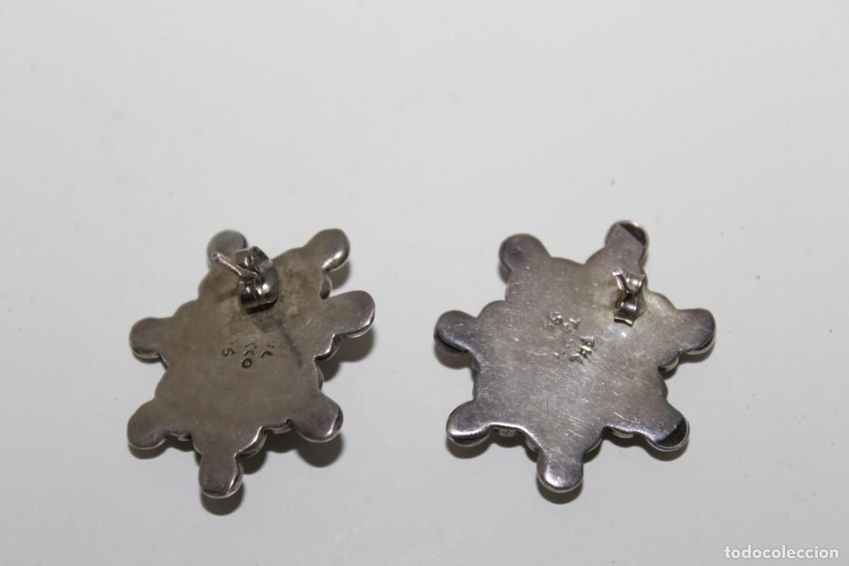 Antig&uuml;edades: ANTIGUOS PENDIENTES DE PLATA MEXICO 925 - Foto 2