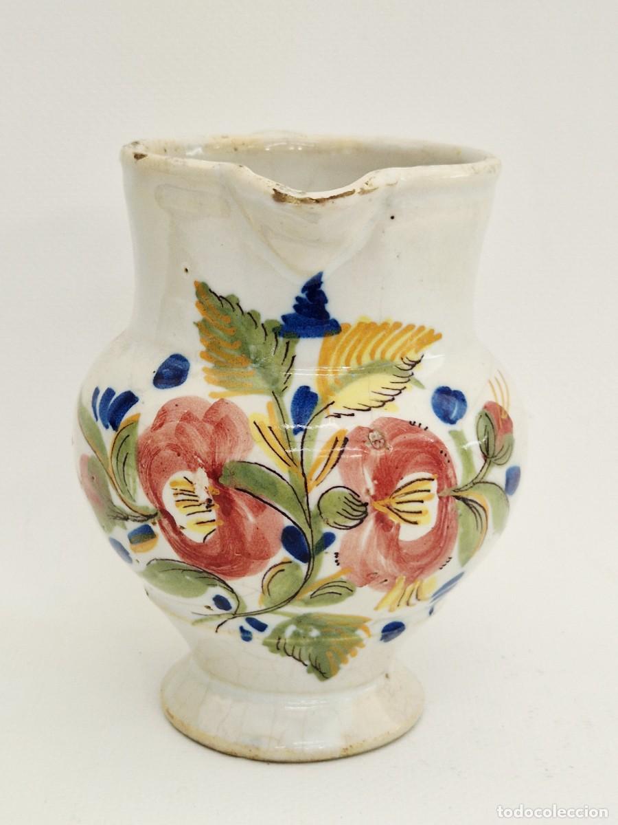 Antig&uuml;edades: JARRA ANTIGUA DE CER&Aacute;MICA PINTADA A MANO, S. XIX-XX. desconozco manufactura