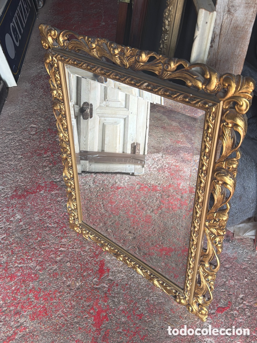 Antig&uuml;edades: Espejo de madera biselado - Foto 2