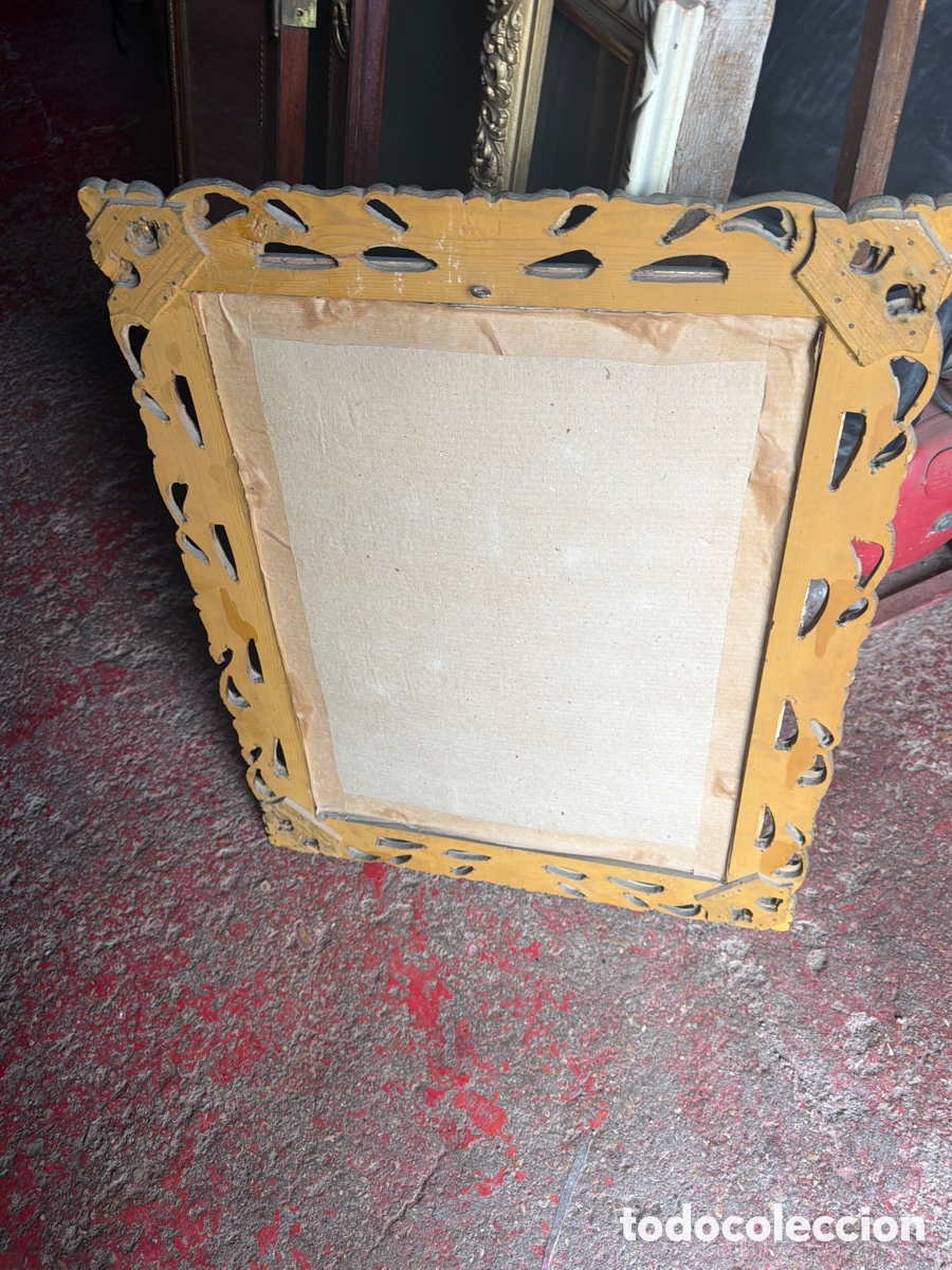 Antig&uuml;edades: Espejo de madera biselado - Foto 3