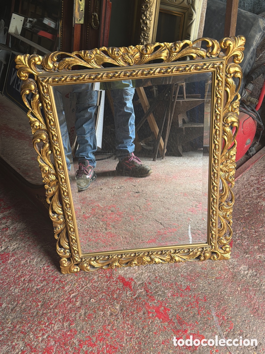 Antig&uuml;edades: Espejo de madera biselado - Foto 1