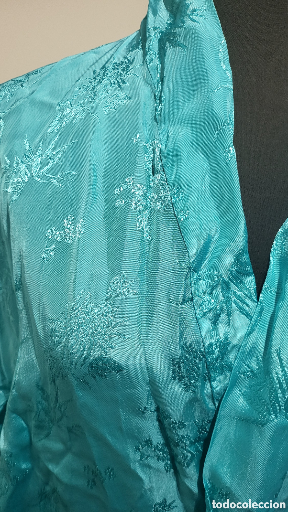 Antig&uuml;edades: ANTIGUO KIMONO BORDADO VERDE - Foto 5