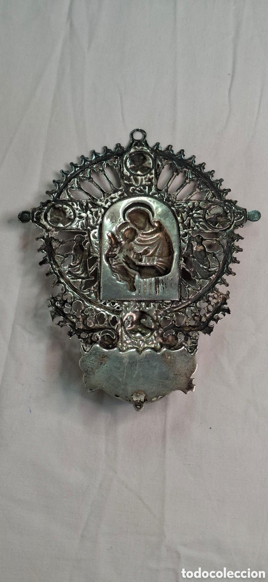 Antig&uuml;edades: Benditera de plata de ley Siglo XX - Foto 9