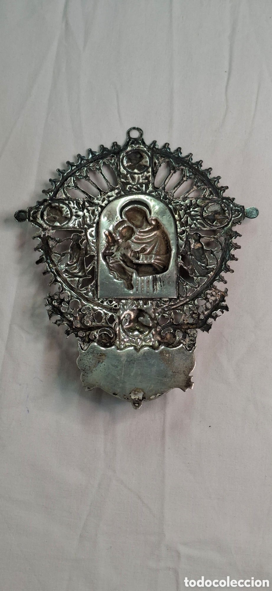 Antig&uuml;edades: Benditera de plata de ley Siglo XX - Foto 10